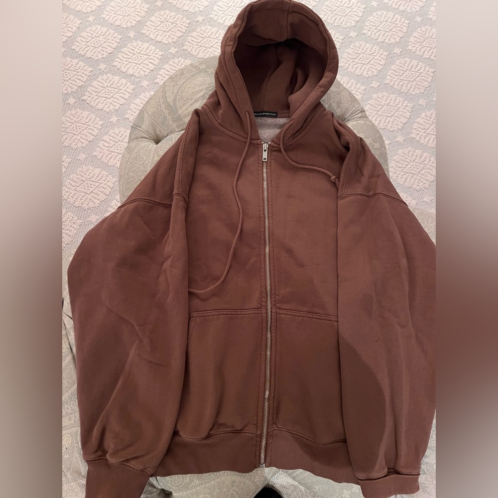 Brandy Melville Brown zip up Hoodie